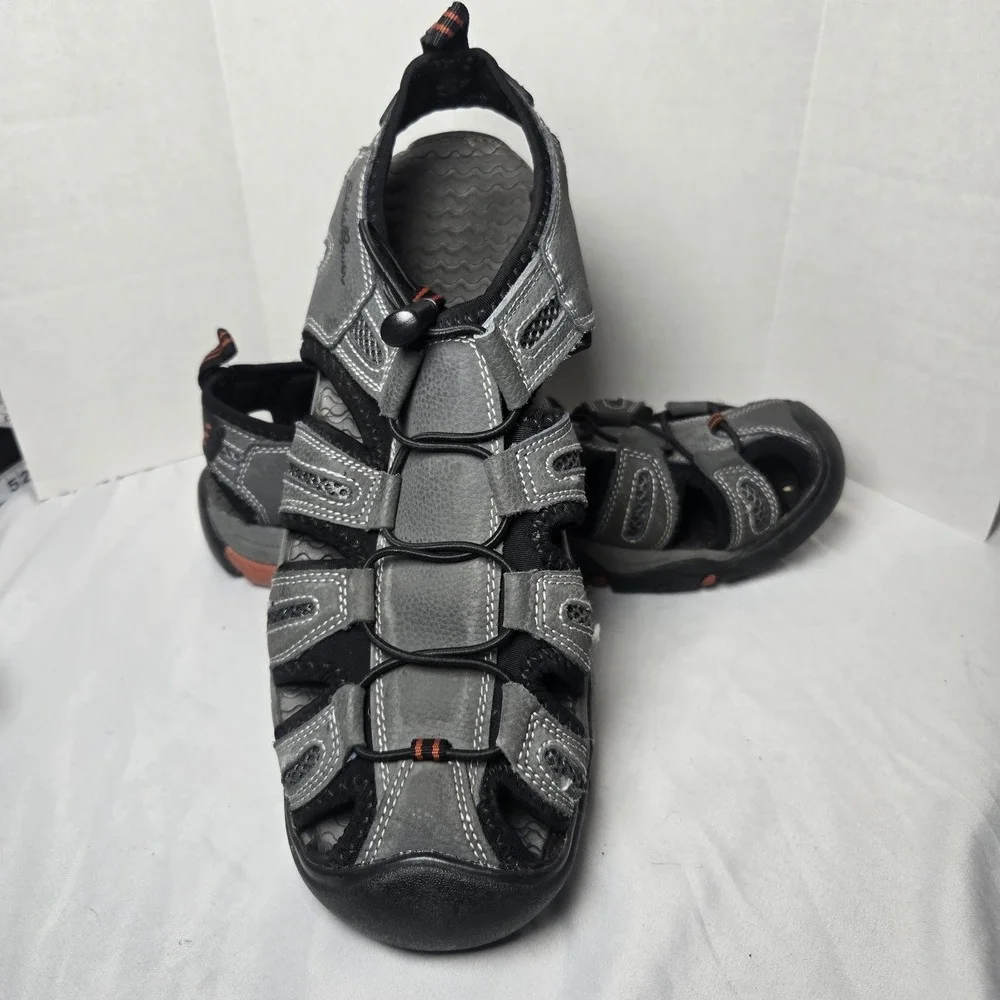 Eddie Bauer Troy Leather Sport Closed Toe Bungee Sandals Mens 11 Gorpcore Hiking